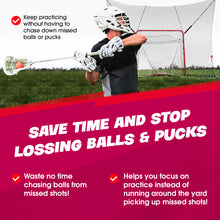 Load image into Gallery viewer, Shag Stop - Lacrosse and Hockey Goal Mounted Portable Backstop System